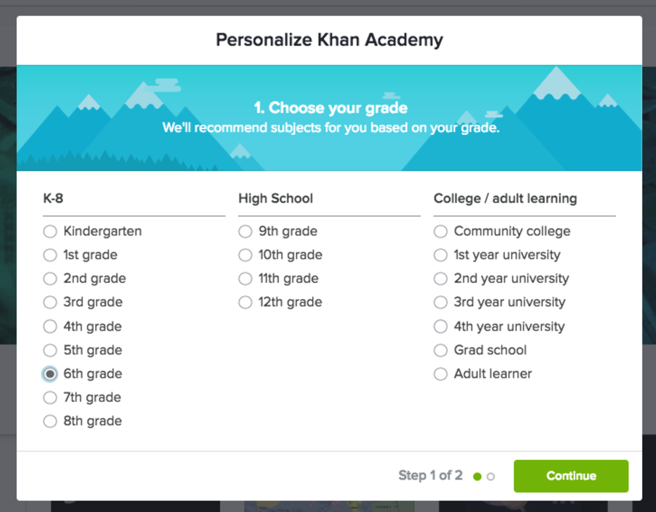 شخصی سازی khan academy